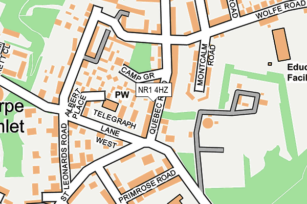 NR1 4HZ map - OS OpenMap – Local (Ordnance Survey)