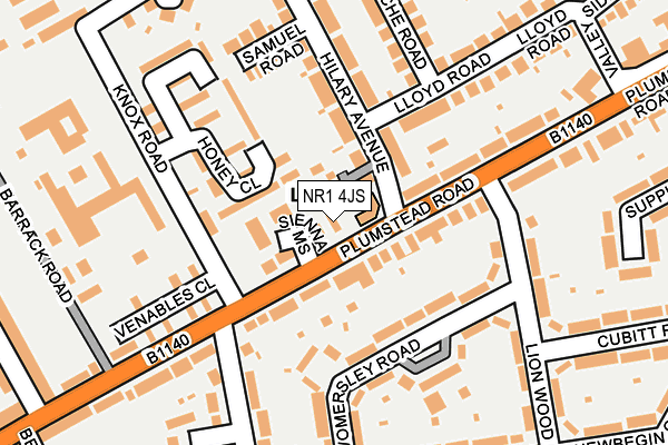NR1 4JS map - OS OpenMap – Local (Ordnance Survey)