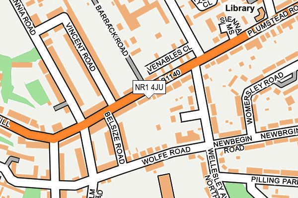 NR1 4JU map - OS OpenMap – Local (Ordnance Survey)