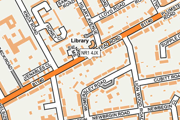 NR1 4JX map - OS OpenMap – Local (Ordnance Survey)