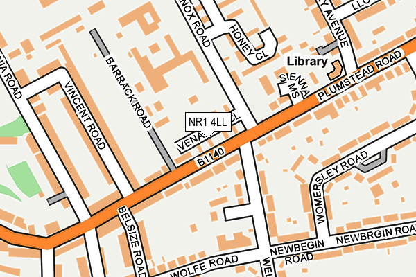 NR1 4LL map - OS OpenMap – Local (Ordnance Survey)
