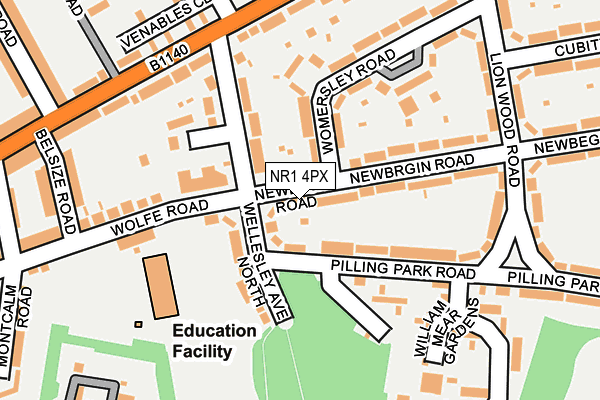 NR1 4PX map - OS OpenMap – Local (Ordnance Survey)