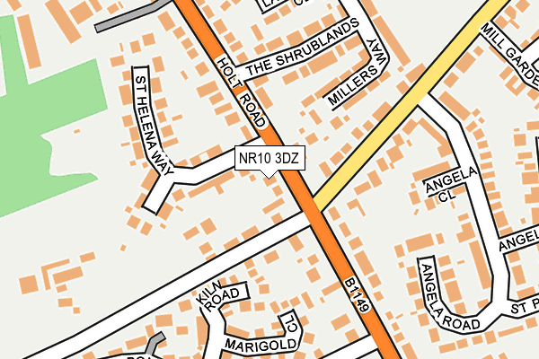 NR10 3DZ map - OS OpenMap – Local (Ordnance Survey)