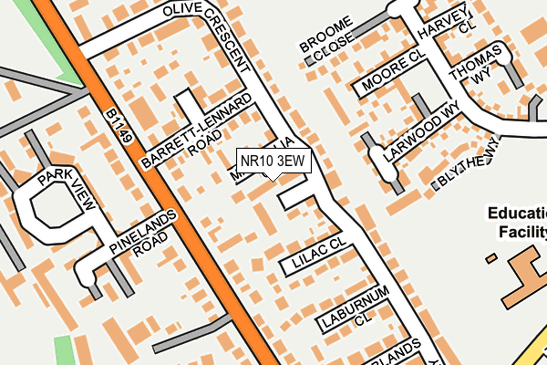 NR10 3EW map - OS OpenMap – Local (Ordnance Survey)