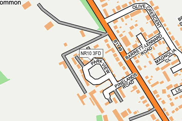NR10 3FD map - OS OpenMap – Local (Ordnance Survey)