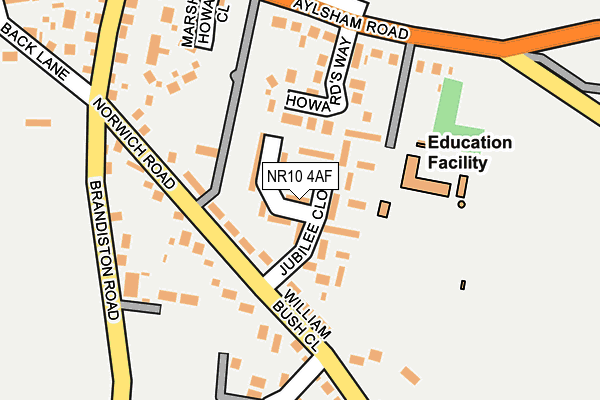 NR10 4AF map - OS OpenMap – Local (Ordnance Survey)