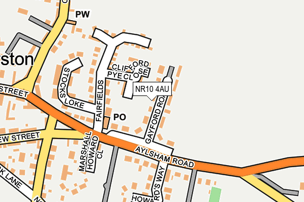 NR10 4AU map - OS OpenMap – Local (Ordnance Survey)