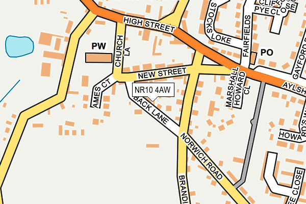 NR10 4AW map - OS OpenMap – Local (Ordnance Survey)