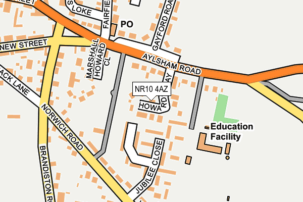 NR10 4AZ map - OS OpenMap – Local (Ordnance Survey)
