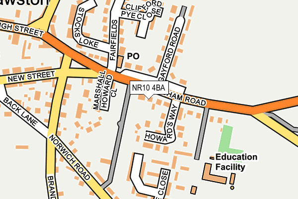 NR10 4BA map - OS OpenMap – Local (Ordnance Survey)