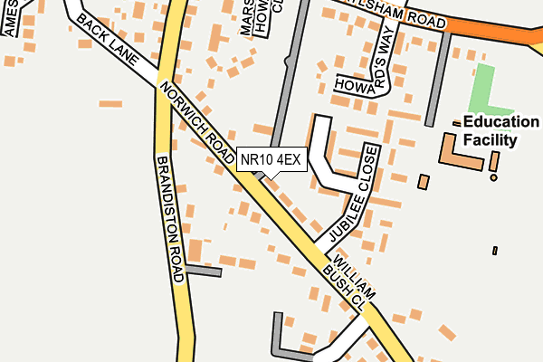 NR10 4EX map - OS OpenMap – Local (Ordnance Survey)