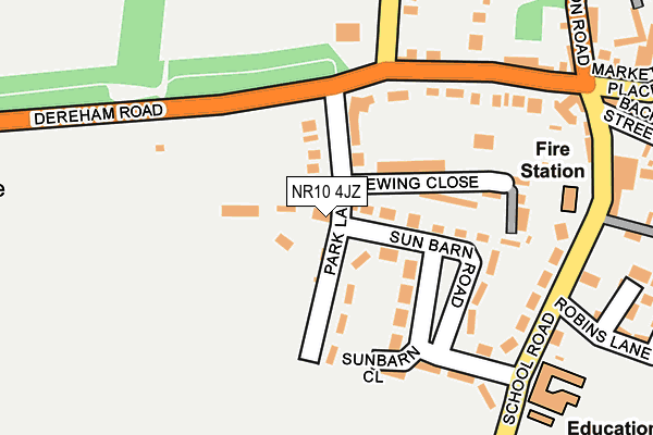 NR10 4JZ map - OS OpenMap – Local (Ordnance Survey)