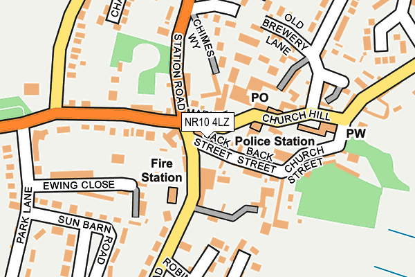 NR10 4LZ map - OS OpenMap – Local (Ordnance Survey)