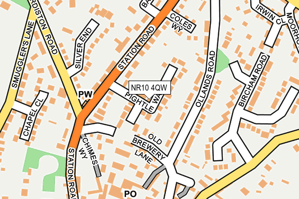 NR10 4QW map - OS OpenMap – Local (Ordnance Survey)