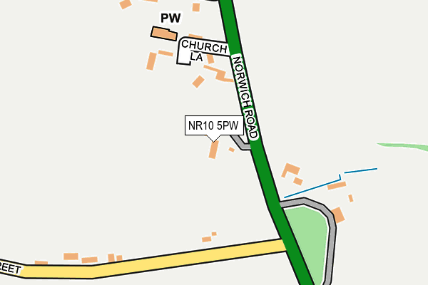 NR10 5PW map - OS OpenMap – Local (Ordnance Survey)