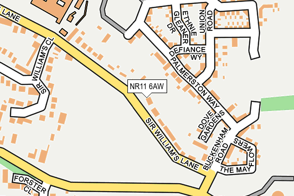 NR11 6AW map - OS OpenMap – Local (Ordnance Survey)