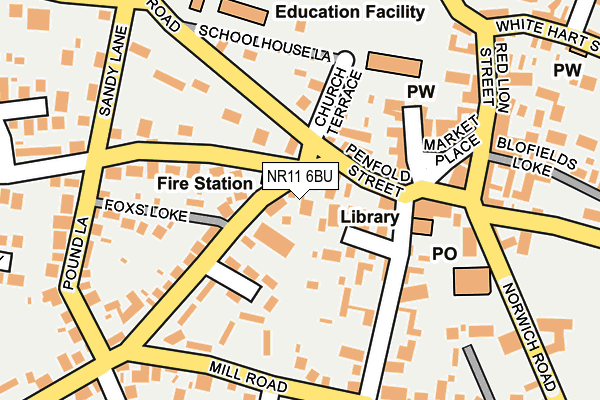 NR11 6BU map - OS OpenMap – Local (Ordnance Survey)