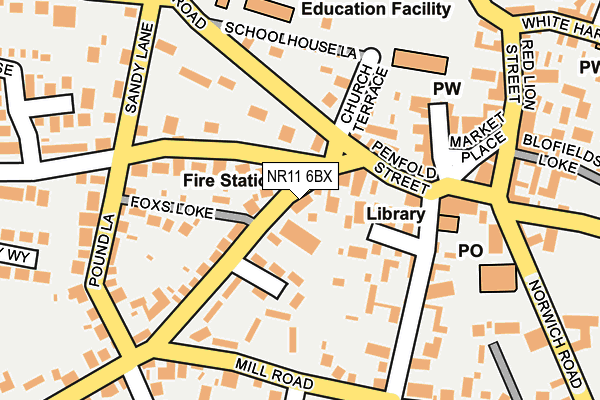NR11 6BX map - OS OpenMap – Local (Ordnance Survey)