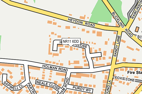 NR11 6DD map - OS OpenMap – Local (Ordnance Survey)