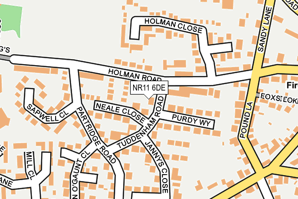 NR11 6DE map - OS OpenMap – Local (Ordnance Survey)