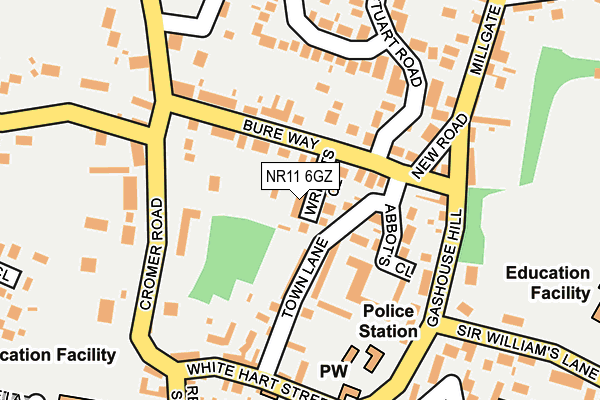NR11 6GZ map - OS OpenMap – Local (Ordnance Survey)