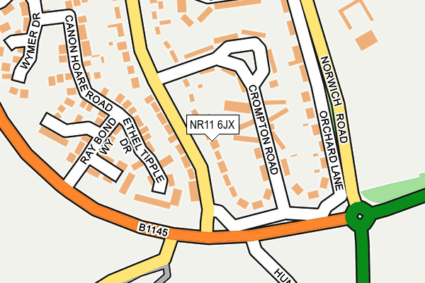 NR11 6JX map - OS OpenMap – Local (Ordnance Survey)