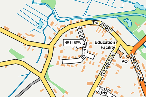 NR11 6PW map - OS OpenMap – Local (Ordnance Survey)