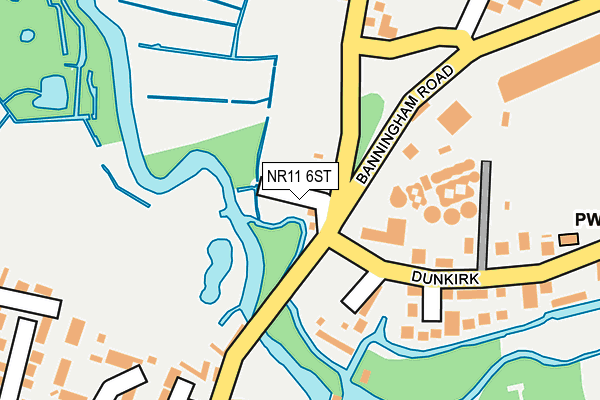 NR11 6ST map - OS OpenMap – Local (Ordnance Survey)