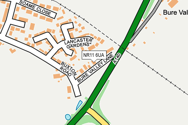 NR11 6UA map - OS OpenMap – Local (Ordnance Survey)