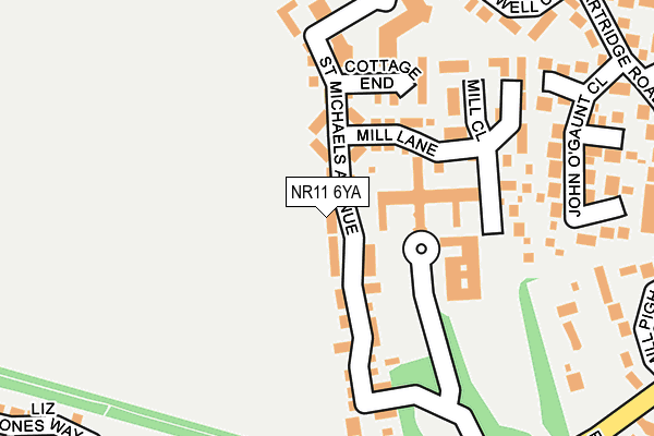 NR11 6YA map - OS OpenMap – Local (Ordnance Survey)