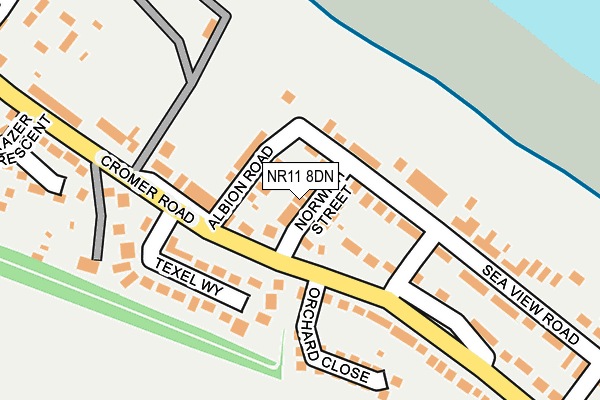 NR11 8DN map - OS OpenMap – Local (Ordnance Survey)