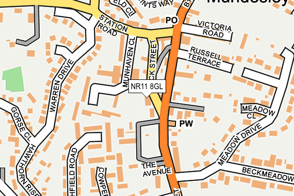 NR11 8GL map - OS OpenMap – Local (Ordnance Survey)