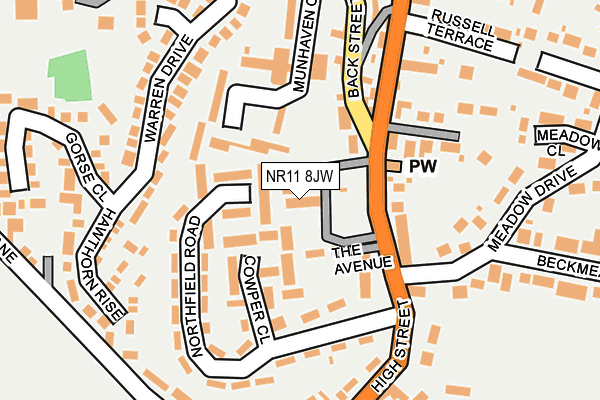 NR11 8JW map - OS OpenMap – Local (Ordnance Survey)
