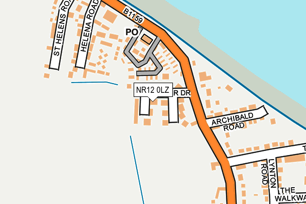 NR12 0LZ map - OS OpenMap – Local (Ordnance Survey)