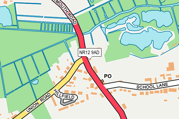 NR12 9AD map - OS OpenMap – Local (Ordnance Survey)