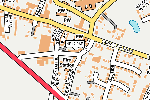 NR12 9AE map - OS OpenMap – Local (Ordnance Survey)