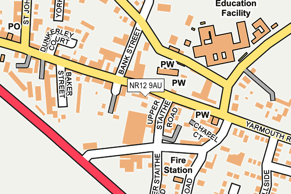 NR12 9AU map - OS OpenMap – Local (Ordnance Survey)