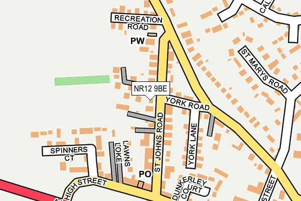 NR12 9BE map - OS OpenMap – Local (Ordnance Survey)