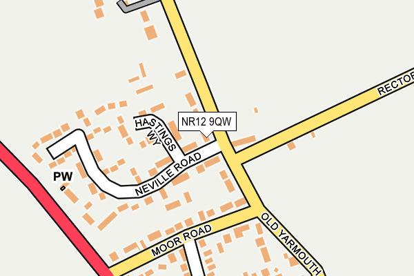 NR12 9QW map - OS OpenMap – Local (Ordnance Survey)
