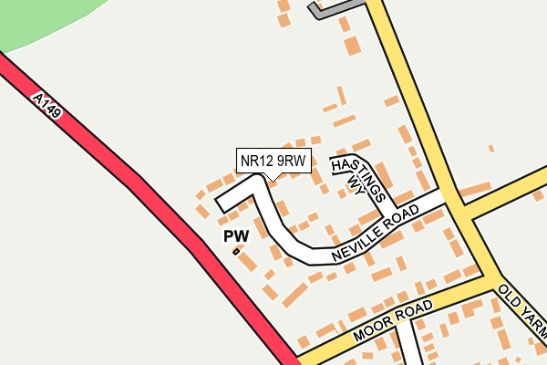 NR12 9RW map - OS OpenMap – Local (Ordnance Survey)