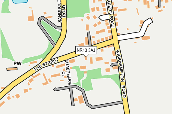 NR13 3AJ map - OS OpenMap – Local (Ordnance Survey)
