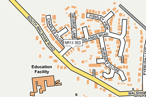 NR13 3ED map - OS OpenMap – Local (Ordnance Survey)
