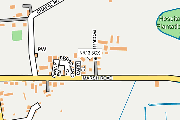 NR13 3GX map - OS OpenMap – Local (Ordnance Survey)