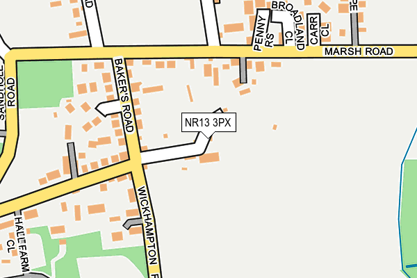 NR13 3PX map - OS OpenMap – Local (Ordnance Survey)
