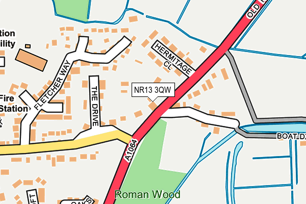 NR13 3QW map - OS OpenMap – Local (Ordnance Survey)