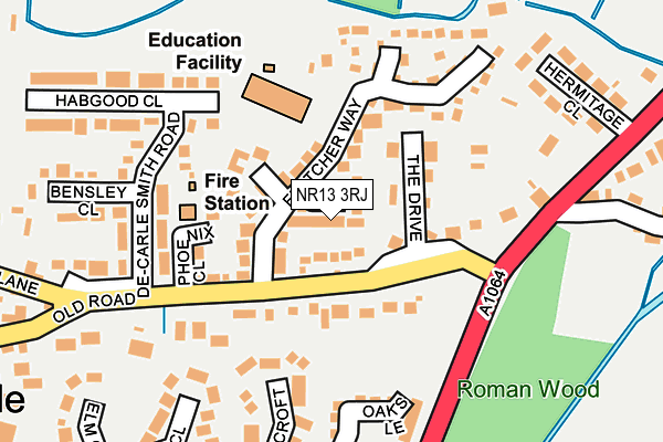 NR13 3RJ map - OS OpenMap – Local (Ordnance Survey)