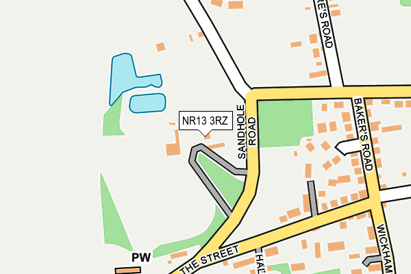 NR13 3RZ map - OS OpenMap – Local (Ordnance Survey)