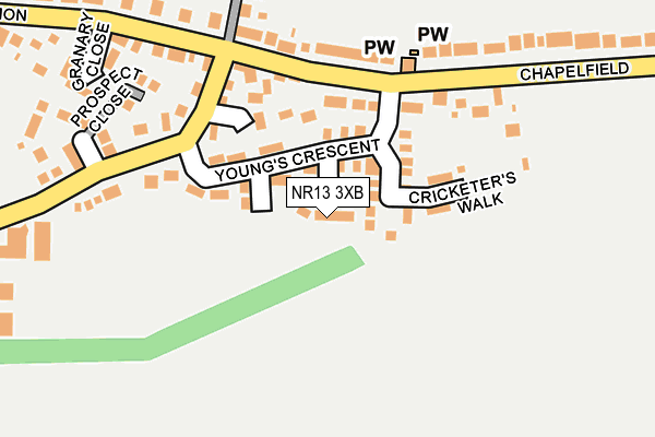 NR13 3XB map - OS OpenMap – Local (Ordnance Survey)