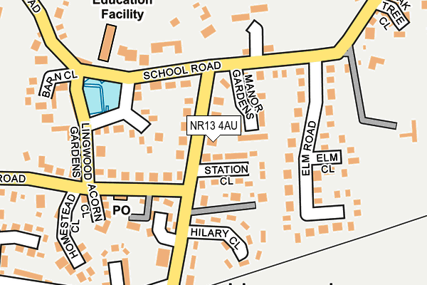 NR13 4AU map - OS OpenMap – Local (Ordnance Survey)