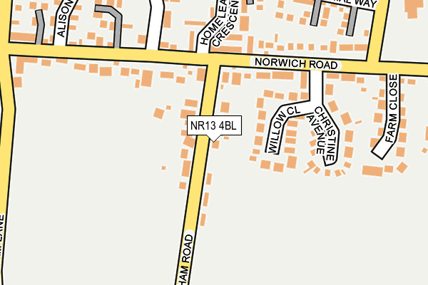 NR13 4BL map - OS OpenMap – Local (Ordnance Survey)